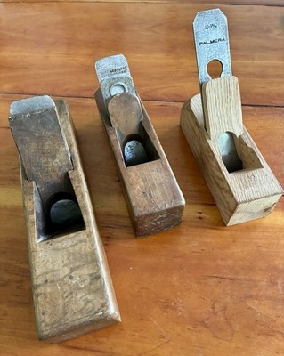 Vintage European Wooden Hand Planes Peugeot, Mutzig-Framont, Palmera 3 Piece Set