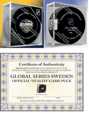 2025 GLOBAL SERIES SWEDEN GAME PUCK CUBE PENGUINS VS PREDATORS PATCH IN STORE!!