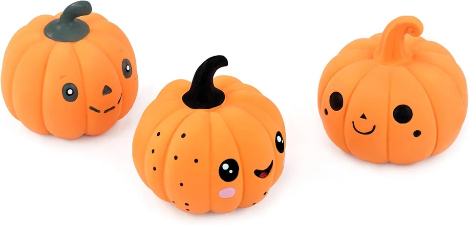 Juego interactivo de 3 piezas de juguete de látex calabaza divertido de 2,4" para perros pequeños Foto 2 de 4
