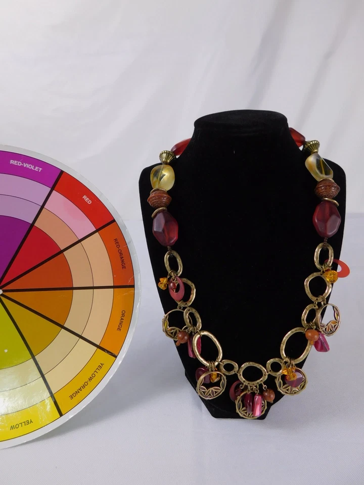 Coldwater Creek заявление ожерелье мульти бусы смешанные медиа богемное подарок еврей - Изображение 3 из 4