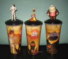 THE BAD GUYS 2 ZESTAW z 3 topperami / figurkami KINO DRINK KUBEK CINEMA FILM CUP