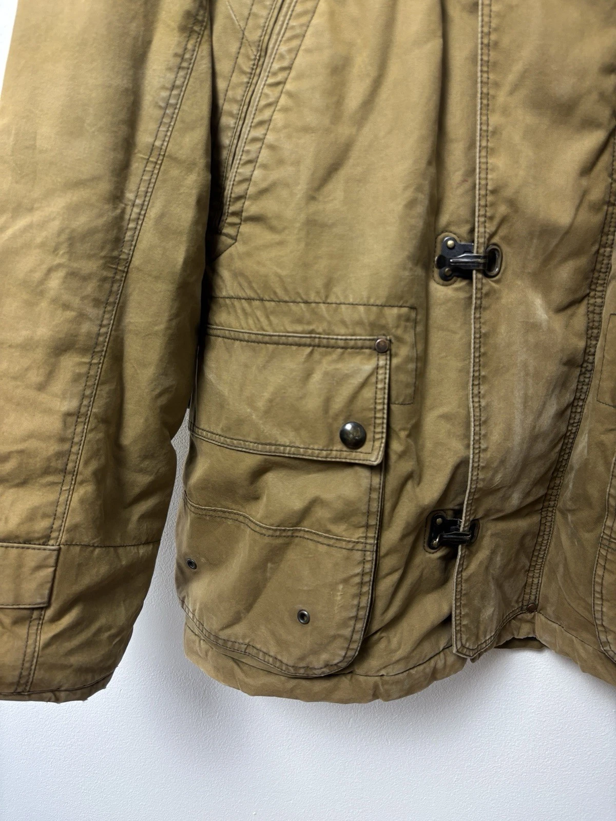 J Crew Jacket Mens M Brown Tan Woodland Military Field Barn Coat Lobster Fireman - product detail image 5