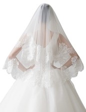 EllieHouse 2 Tier Fingertip Length Wedding Bridal Veil With Comb X30