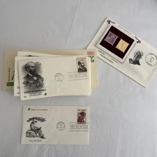 Lot Of 50 First Day Issue Covers Stamps 22kt Gold Edison 