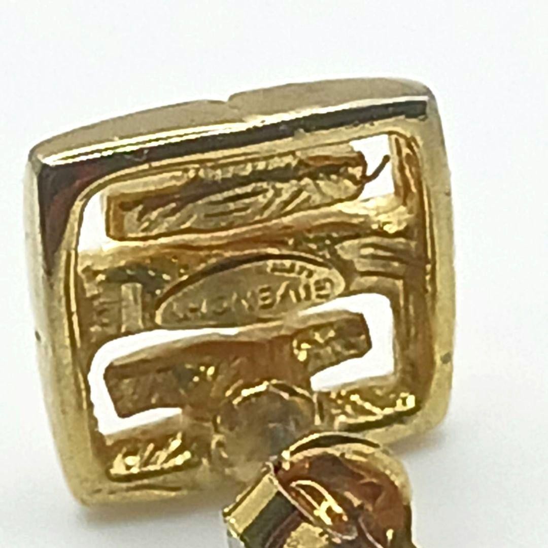 GIVENCHY 4G Logo Earrings Gold 1cm Vintage Japan Jewelry Accessory Goldtone thumbnail 7