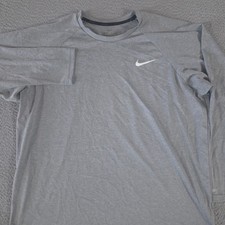 Nike Shirt Mens XL Gray Hydroguard Rash Guard Swim Long Sleeve UPF 40 Dri-FIT