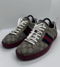 Gucci Ace GG Supreme Red Sneaker Uomo UK8.5 EU42.5 9/10 Ottime Condizioni ORIGINALE