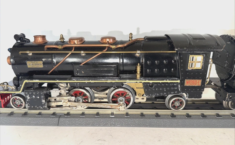 LIONEL PREWAR 1930 ONLY O-GAUGE 260E LOCOMOTIVE W/TENDER CREAM STRIPE - RUN - Image 4 of 4