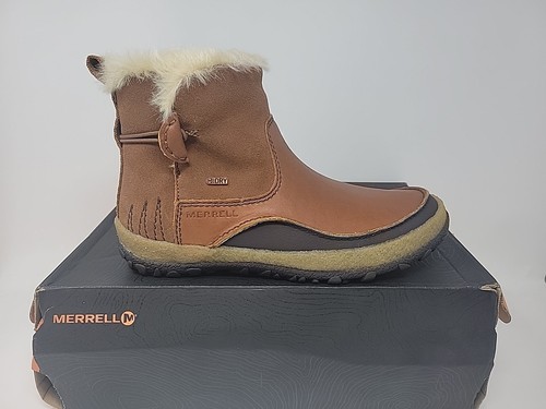 Womens Merrell Tremblant J45932 Polar Insulated Tan Leather Pull On Boots Sz 7.5