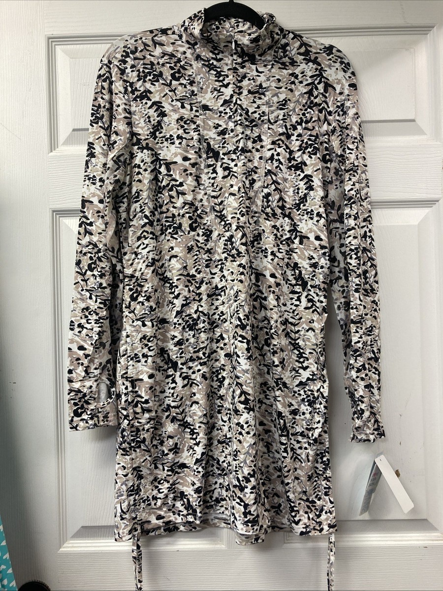 lulu beach dress B XL Quarter Zip Camo Colored Patterned Upf50 Color:Black Peacock