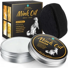 Mink Oil for Leather Boots, Conditioner and Cleaner 3.52oz - Premium... 