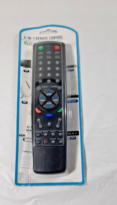 Universal 6 in 1 Remote Control Black NIB