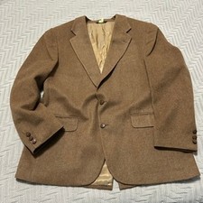 Vintage Burberry tan camel hair two button blazer size 44R