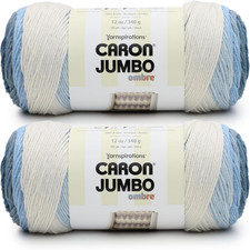 CAR Jumbo Ombre Faded Jeans Yarn - 2 Pack of 340g/12 oz - 100 Acrylic - 4 W...