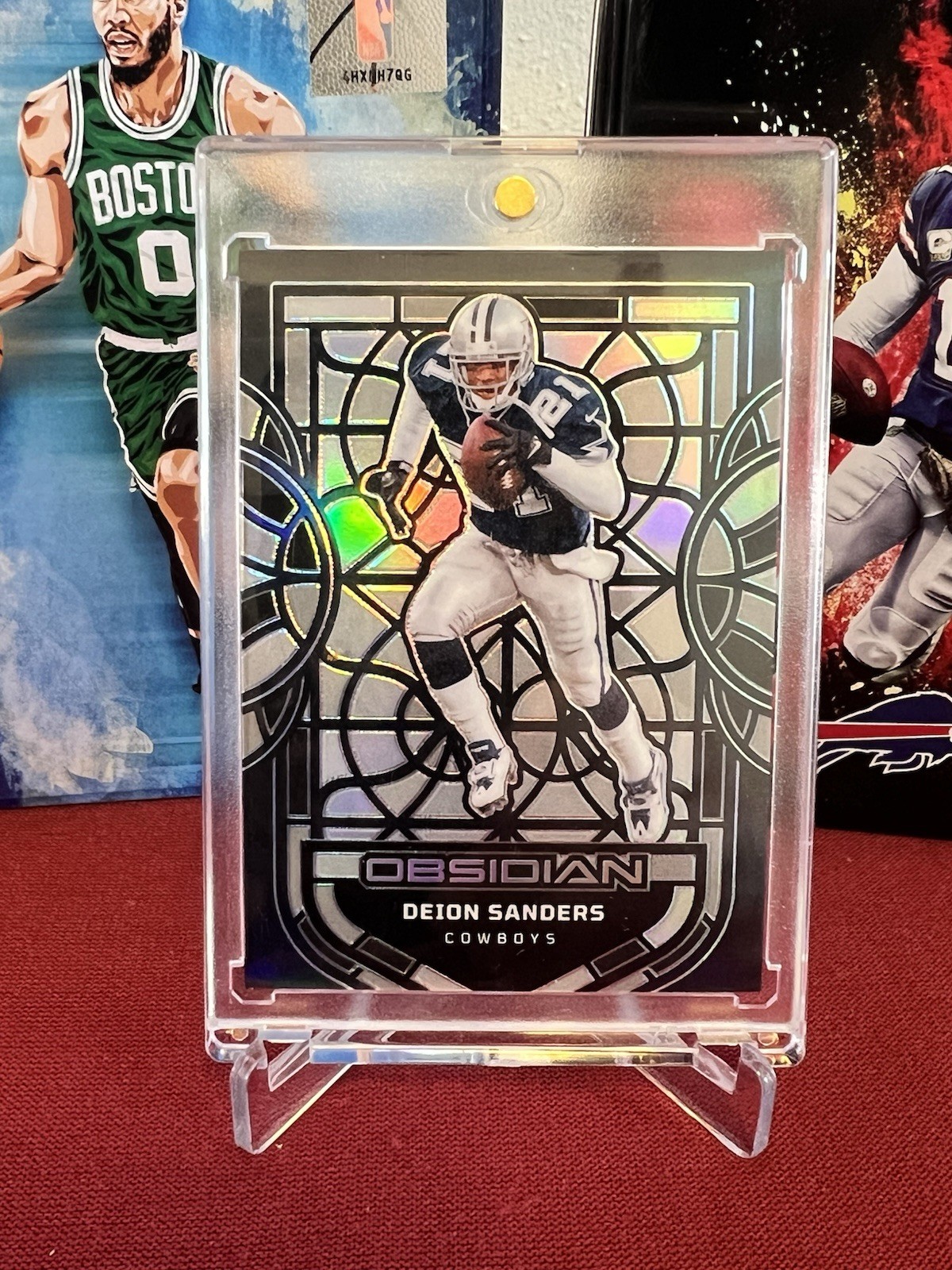 2024 Panini Obsidian Deion Sanders Black Stained Glass Case Hit SSP Cowboys