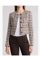 VERONICA BEARD Cirtane Tweed Houndstooth Jacket Size 6 Old Money Preppy Career