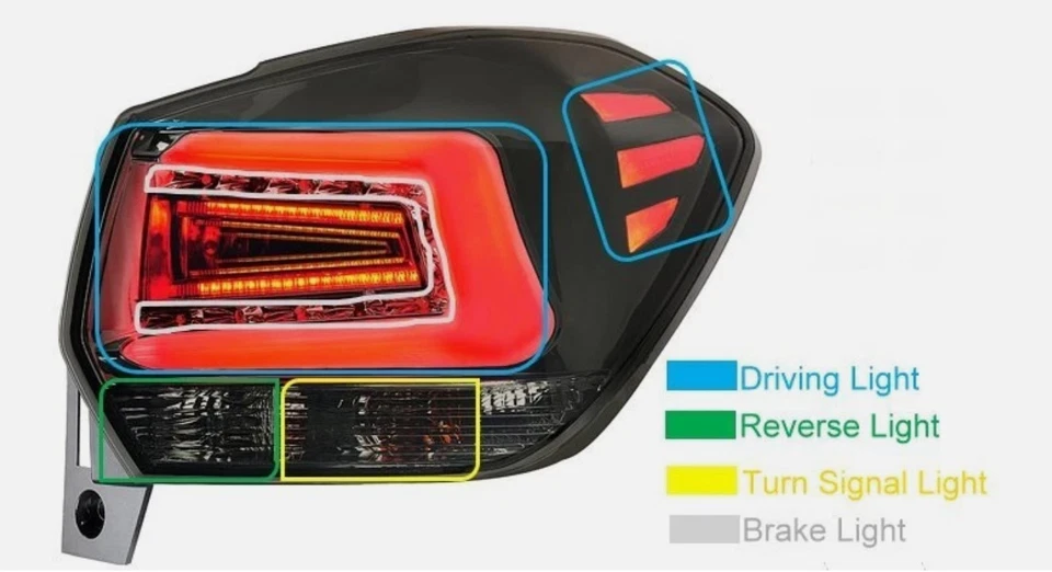 Lámparas traseras LED negras para Subaru Impreza Wagon Crosstrek XV 2012 2013~15~2017 Foto 4 de 4