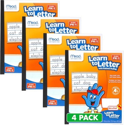 Mead Learn to Letter Writing Tablet, Handwriting Practice Pad Grades PK-1, 10'' x