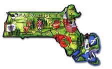 Massachusetts Artwood State Magnet Souvenir by Classic Magnets