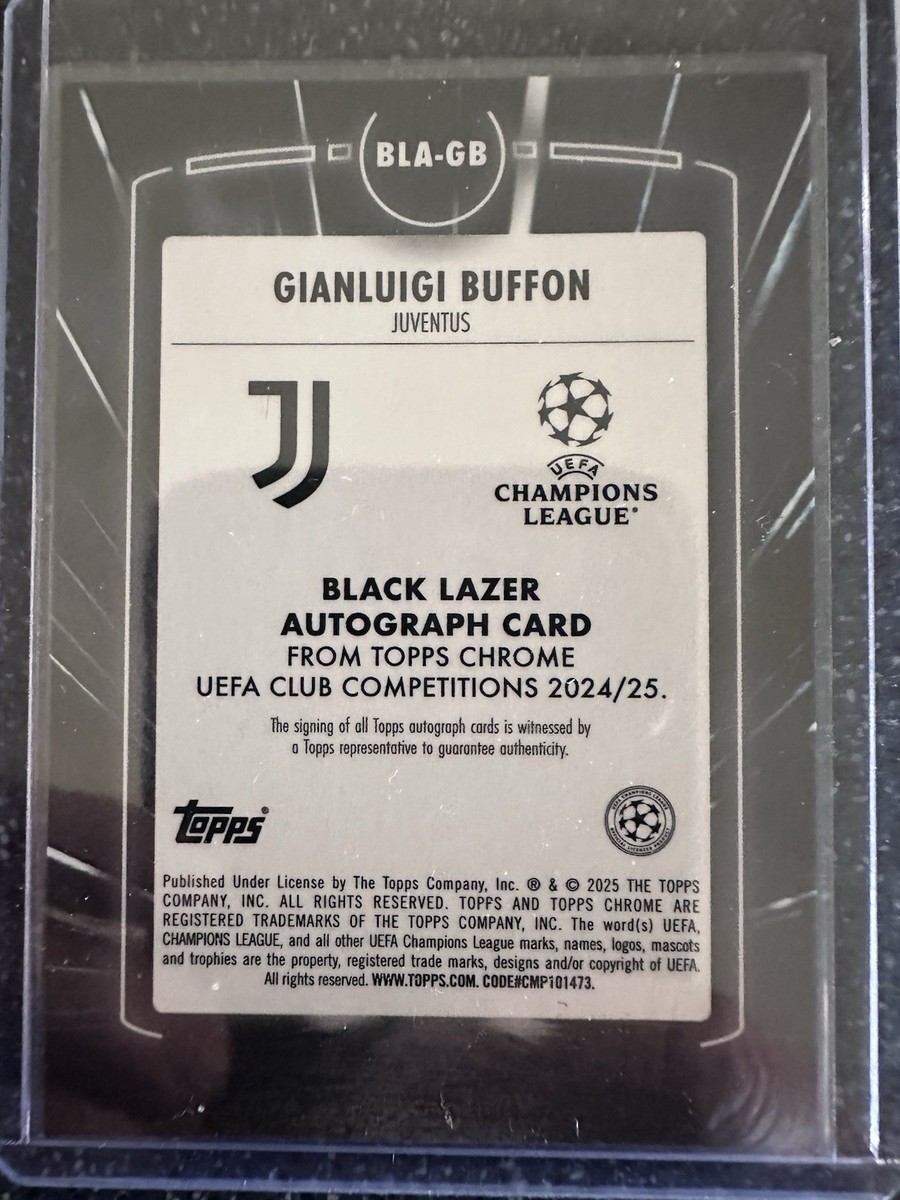 2024-25 Topps Chrome UEFA Gianluigi Buffon Black Lazer Purple