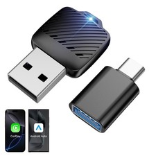 Android Auto  Wireless CarPlay Adapter with Type-C Transfer, 2-in-1 Mini Don...