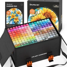 Dual Tip, Alcohol Based, Art Markers, Permanent Marker, w/ Case, Kids, Adult