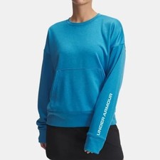 Under Armour Women's Blue Heather UA Fish Pro Terry Crewneck Sweatshirt Size M