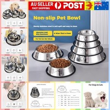 Stainless Steel Pet Bowl Water Bowls Puppy Large Anti Slip Skid Feeder Dog Cat