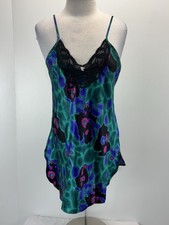 Vtg California Miss Satin Slip Nightgown Women  s M Nightie Made USA