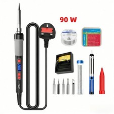 90W Soldering Iron Kit LCD Digital Electric Welding Gun Tool Adjustable Tempe