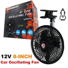 8 12v Car Auto Summer Cooling Fan Oscillating Portable Rotatable Clip Cooler