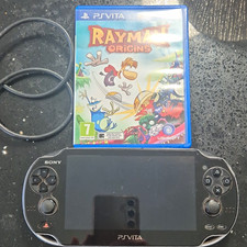 Sony PS Vita PCH-1003 Crystal Black Wi-Fi Console 32GB w/ Rayman Origins And Box
