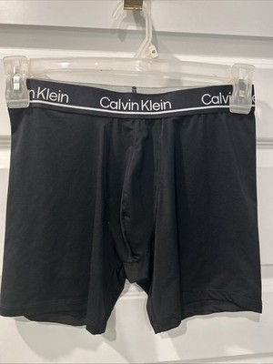 NEW Calvin Klein Sz M Boxer Brief Underwear Black W White Logo Waistband