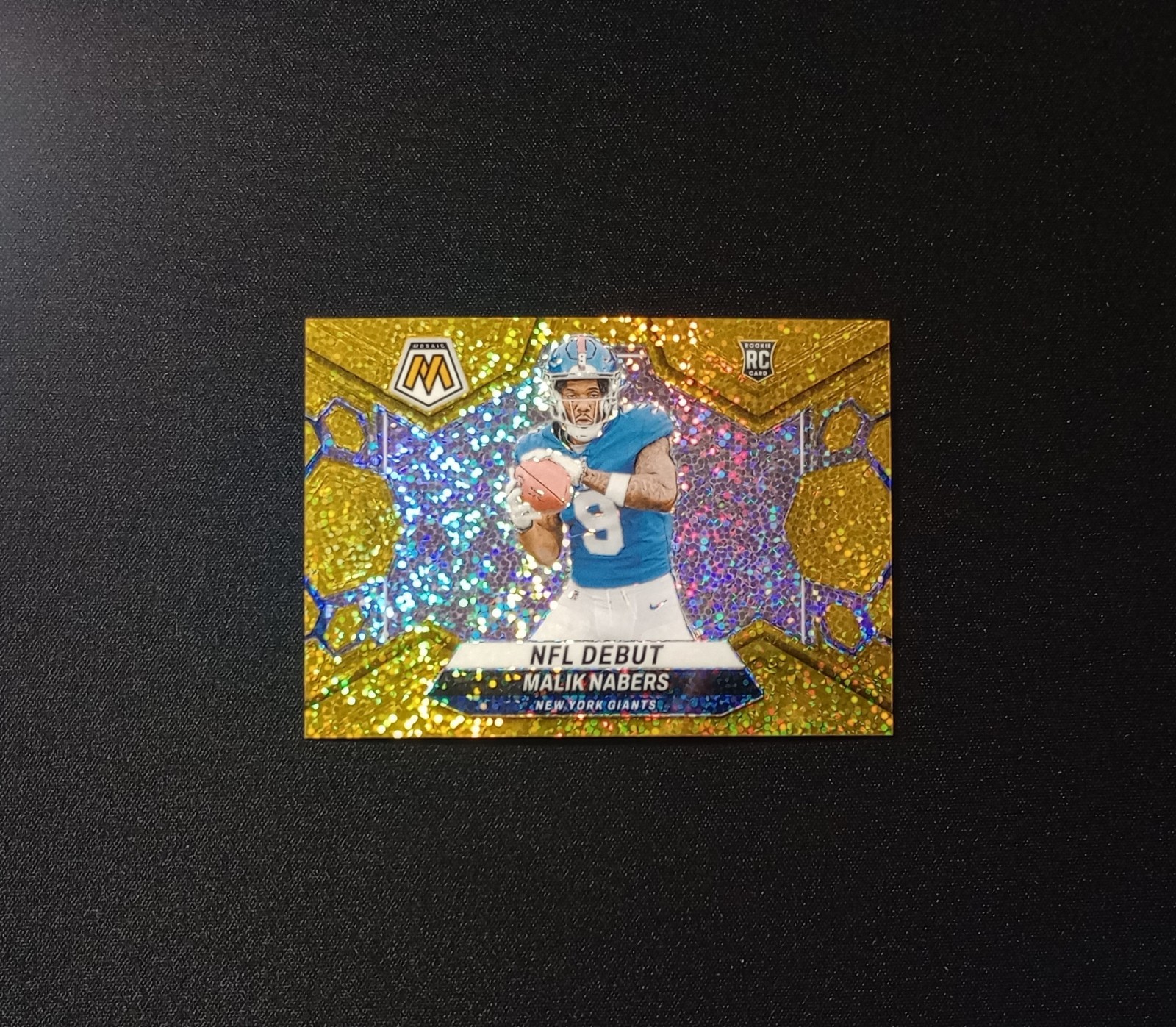 2024 Panini Mosaic Malik Nabers RC Gold Sparkle Prizm NFL Debut /24 Jersey Match