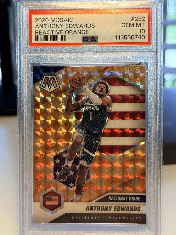 Anthony Edwards 2020 RC Mosaic Reactive Orange National Pride PSA 10! Ant-Man!