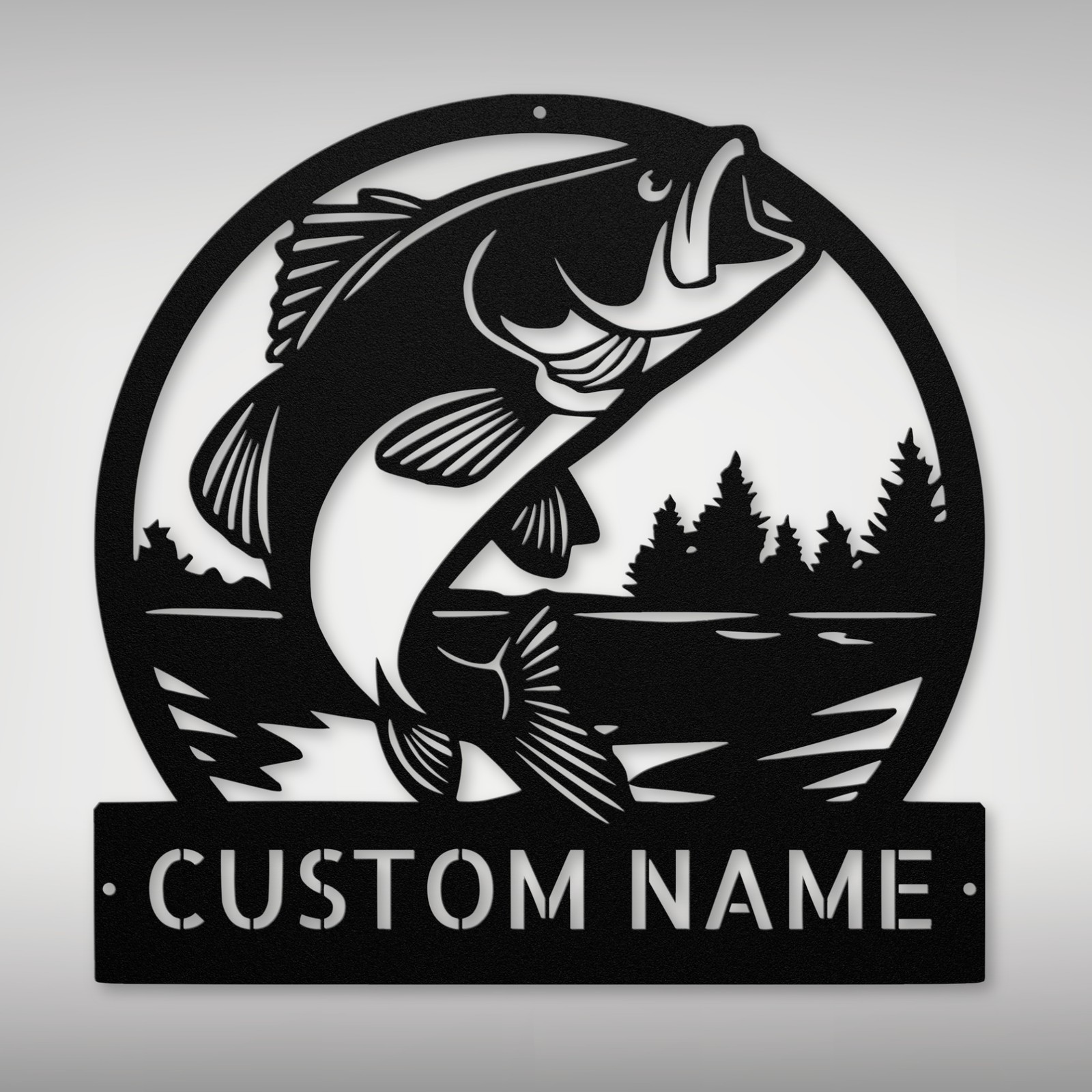 Personalized Jumping Fish Metal Sign Custom Outdoor Decor Fishing Lovers Gift