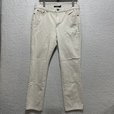Lauren Ralph Lauren Women's Size 12 Ivory Premier Straight Leg Jeans 5 Pockets