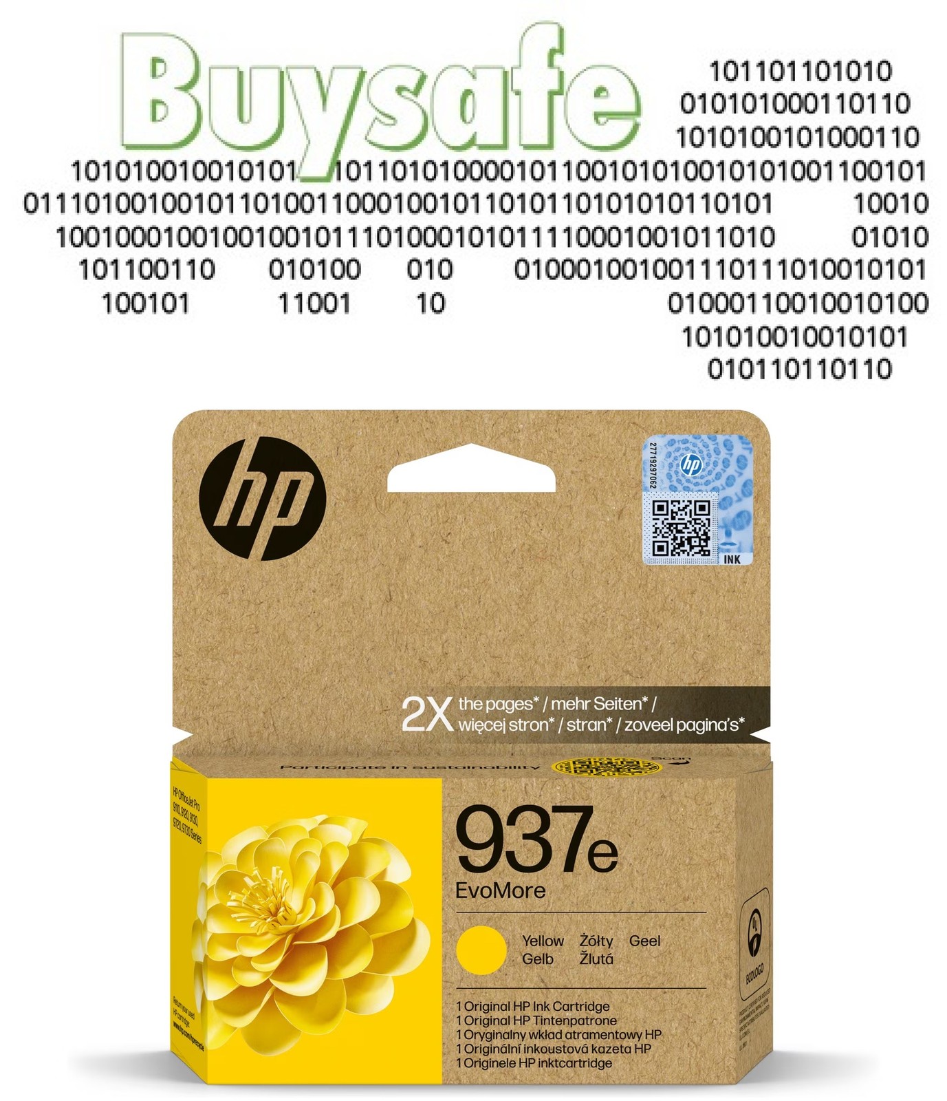 HP 937E EvoMore Yellow Original Ink Cartridge - 4S6W8NE