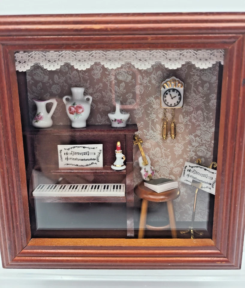 Caja de sombra de porcelana en miniatura para casa de muñecas Reutter sala de música Foto 4 de 4