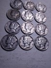 12 SILVER MERCURY DIMES IN F+/VF CONDITION W/STRONG DETAILS MIXED DATES 1936-45 — photo 2