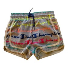 Champion Girls Athletic Shorts 5/6 - Multicolor Logo Print 2606-1 