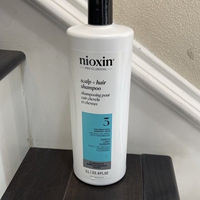 Nioxin 3 Scalp+hair Shampoo, colored, Dry, Damage Hair 33.8oz/1L New!
