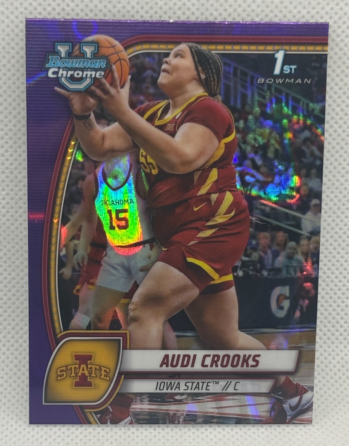 2024-25 Bowman U Chrome Purple Lava Refractor Audi Crooks #9 RC 1st Bowman