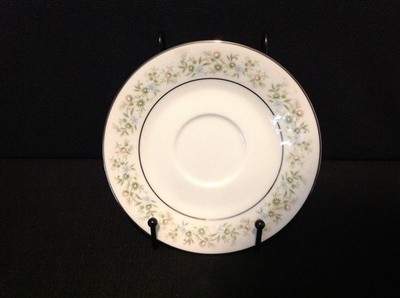 Noritake Savannah (2031) One (1) Footed Tea Cup Saucer (No Cup) (Platinum Rim)