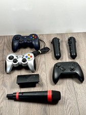 Lot of 7 PS Move Wired & Wireless Game Controllers & Karaoke Microphone - Faulty