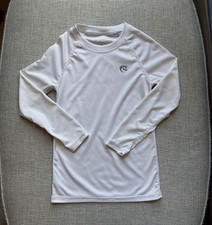 Boys 5T White Solid Long Sleeve Rash Guard Swim Shirt Polyester