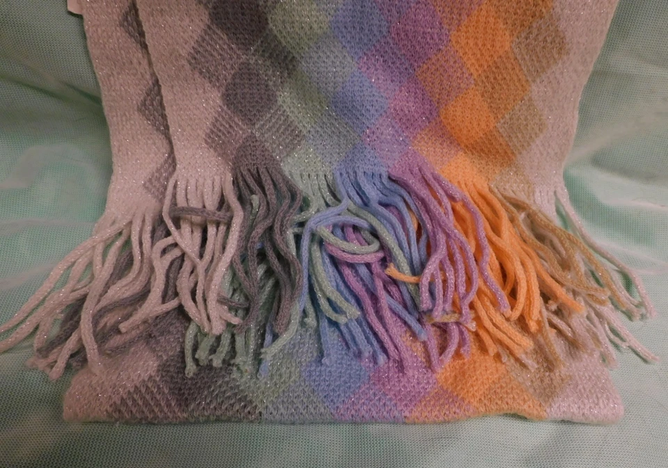 BUFANDA DE INVIERNO CROFT & BARROW NARANJA PÚRPURA AZUL GRIS VERDE PLATA BEIGE 9X74 NUEVA CON ETIQUETAS Foto 2 de 4