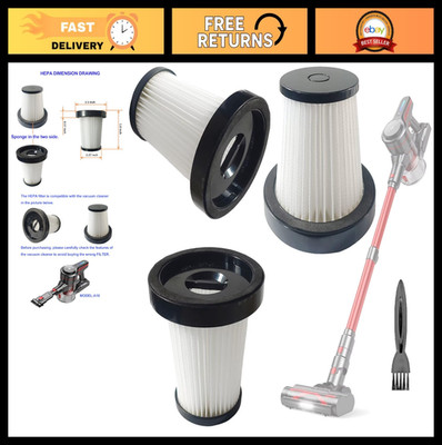 3 Pack HEPA Filters for Cordless Vacuum, Compatible Spare Parts & Accessories