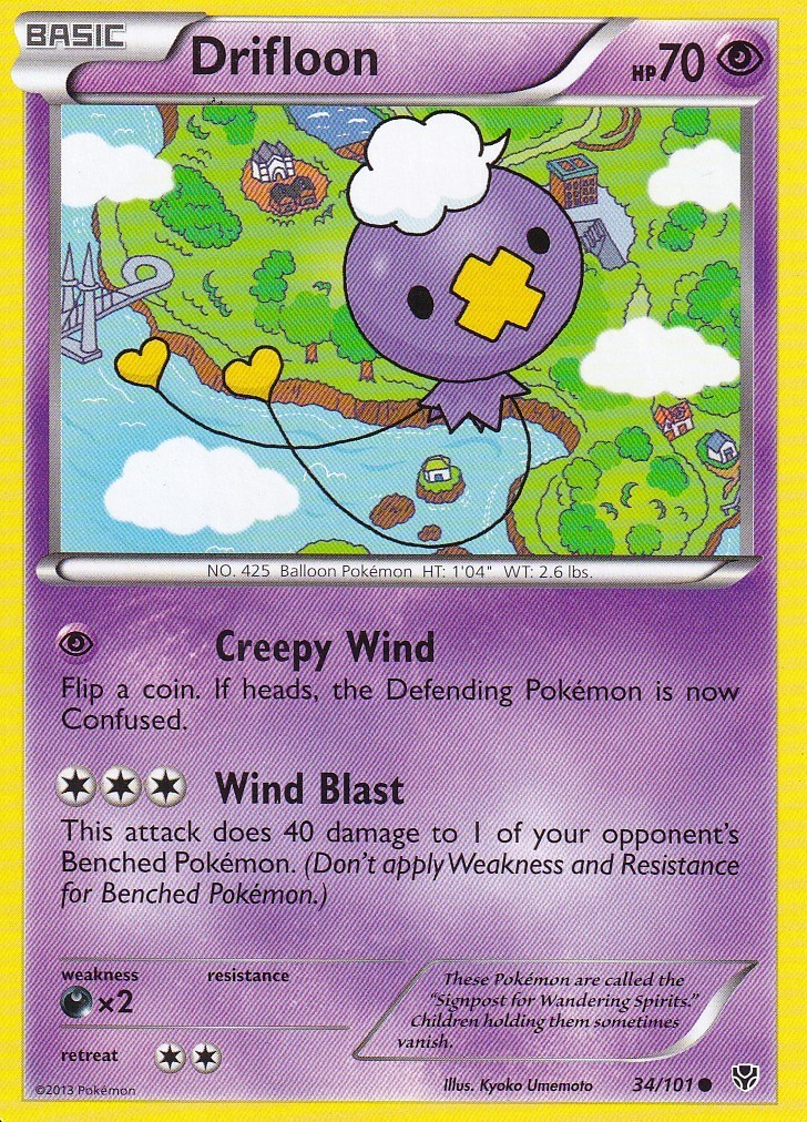 Pokémon TCG Drifloon Plasma Blast 34/101 Common NM/M Balloon Psychic
