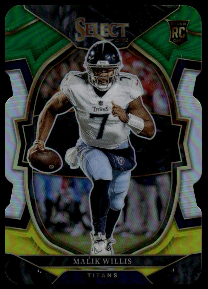2022 Panini Select #38 Malik Willis Green and Yellow Prizm Die Cut
